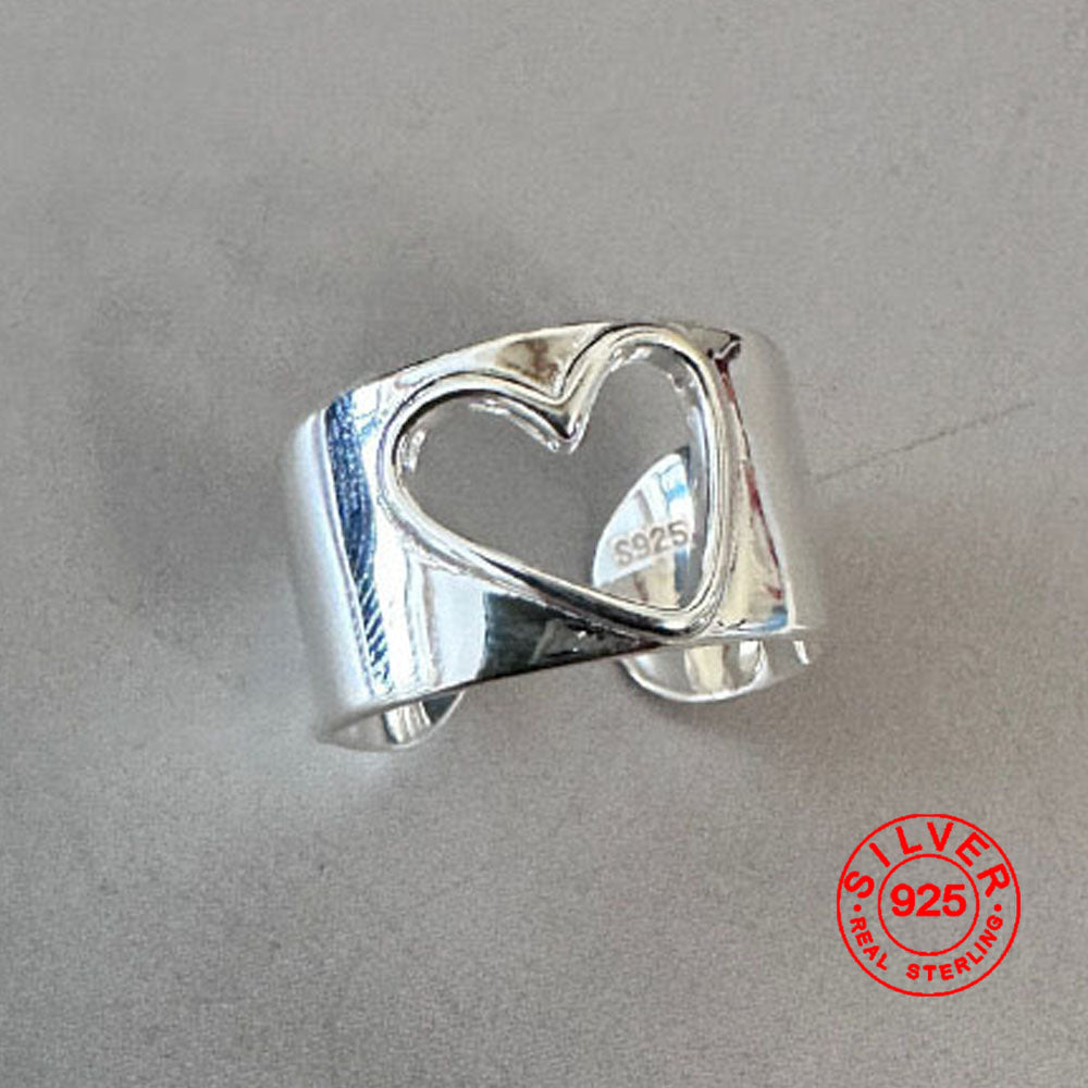 925 Silver Love Heart Ring - S