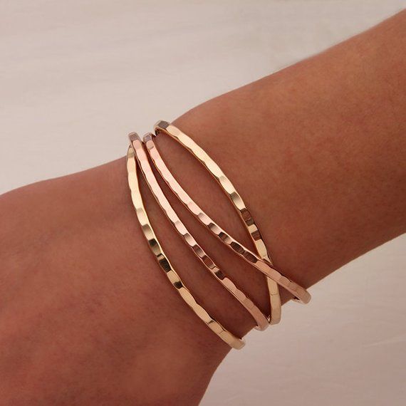 Set of 3 Bracelets with 18k Rose Gold Plating