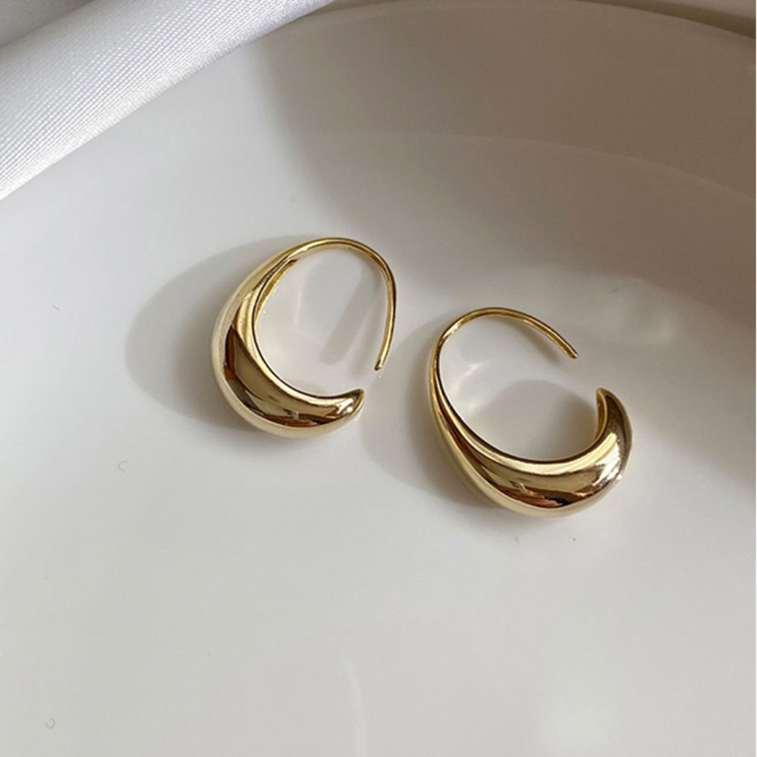 18K Gold Plated brilliant modernist earrings - BS