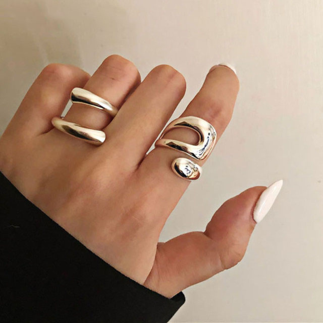 Adjustable Plain modernist spiral ring made of 925 sterling silver - BS