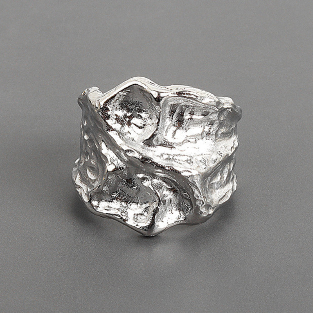 Special edition ring with crinkled design made of 925 sterling silver - BS