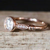 Vintage 18k Rose Gold Plated Bathroom Ring with Inlaid Cubic Zirconia