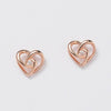 18k Rose Gold Heart Earrings
