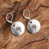 Boho 925 Silver Earrings with Engraved Flower - S
