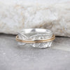 Vintage 925 Silver Ring with 18k Gold Plated Threads
