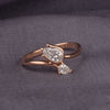Ring with zirconia stones and 18k rose gold plating