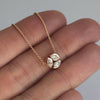 Leaf Trio Pendant with 18k Rose Gold Plating and Inlaid Zirconia