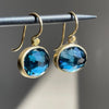 Earrings with 18k Gold Plating and Blue Zirconia