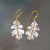 Earrings 925 Silver Leaves and 18k Gold Plating