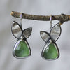 925 Silver Pear Earrings with Green Cubic Zirconia