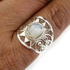 Bohemian Ring with Moonstone Inlaid in 925 Silver - NB