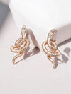18K rose gold plated stud snake earrings