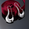 Modernist style earrings in polished 925 sterling silver - BS