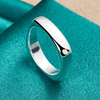 925 Sterling Silver plain square ring adjustable - BS