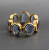 18k Gold Plated Water Drops and Sapphire Ring