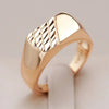 18K Rose Gold Plated Simple square ring with relief - AC