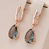 18K rose gold earrings with dangling fume aquamarine