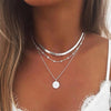 Three layer round necklace made of 925 Sterling Silver - BS