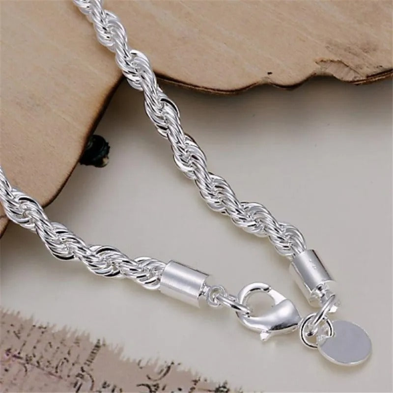 Braided rope bracelet in 925 Sterling Silver - BS