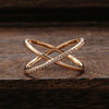 Thin ring of the universe with zirconia in 18K rose gold plating - AC