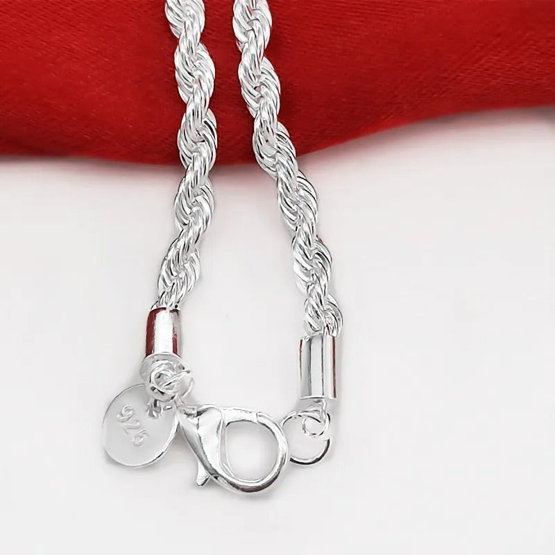 Braided rope bracelet in 925 Sterling Silver - BS