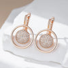 Hoop earrings with circles and zircons in 18K Rose Gold Plating - AC